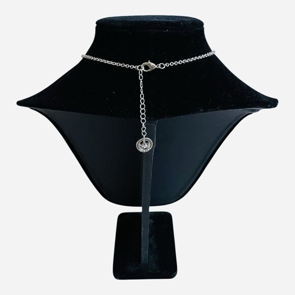 Trifari Sterling Silver Green Blue Topaz Gemstone Y Drop Necklace NWOT - Picture 3 of 5